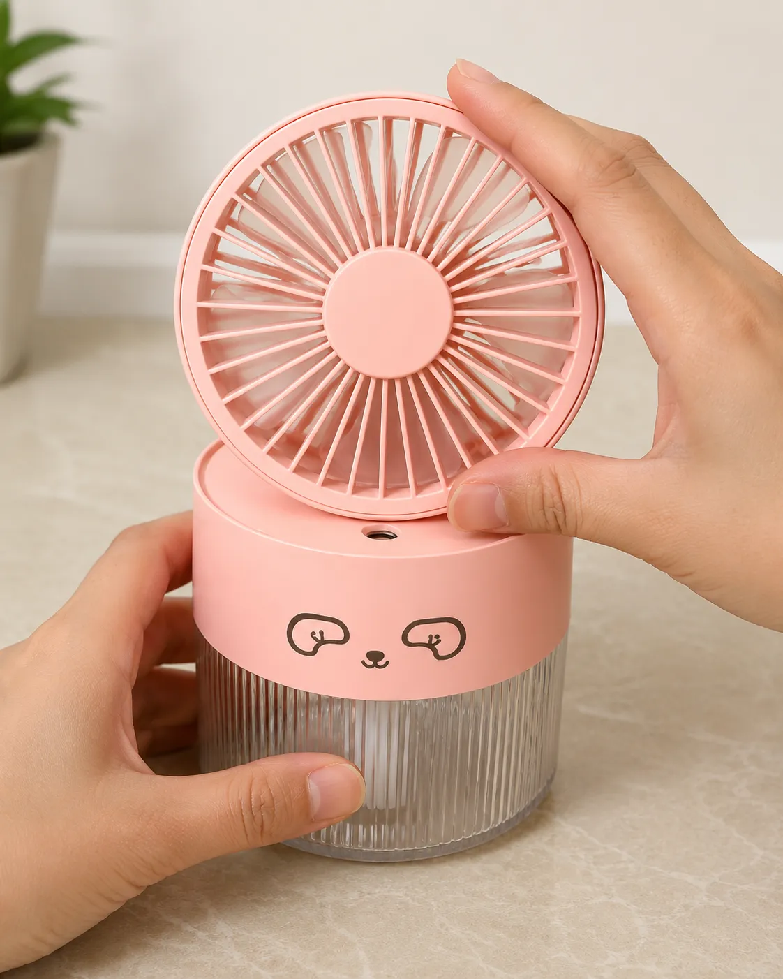 Pastel Pink Cute Design Portable Fan